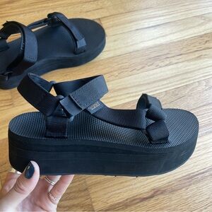 Black Platform Teva Sandals